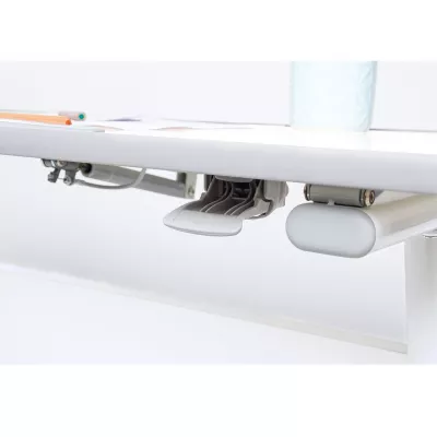 electric-bed, bed frame, table edge?, under-bed rail, sturdy support