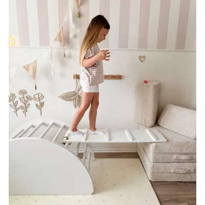 Kinderzimmer, Balanceboard, Kletterbrett, Weiß, Rutschbrett