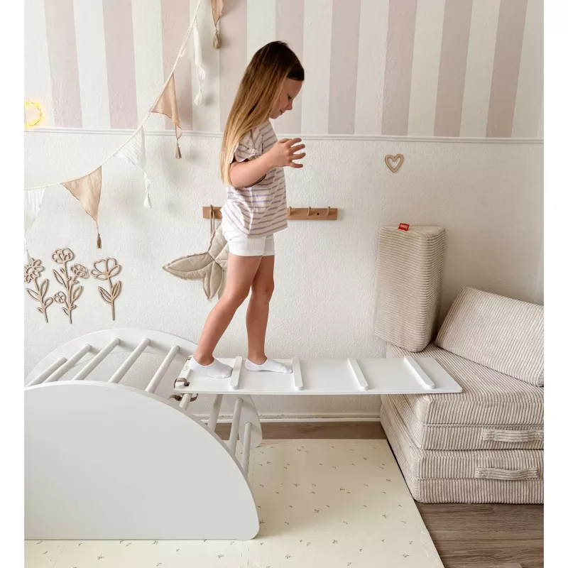 Kinderzimmer, Balanceboard, Kletterbrett, Weiß, Rutschbrett