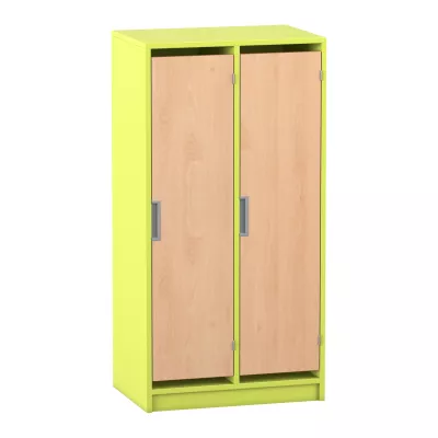 Schrank, Schrank aus Holz, Doppel-Türer, Korpus in Neon-Grün, Hängeschrank