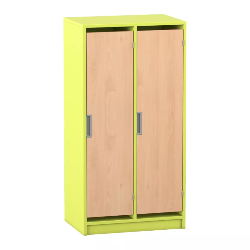Schrank, Schrank aus Holz, Doppel-Türer, Korpus in Neon-Grün, Hängeschrank