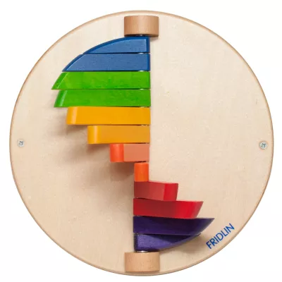 holzspielzeug, stapelspiel, regenbogen, kugelbahn, fridolin