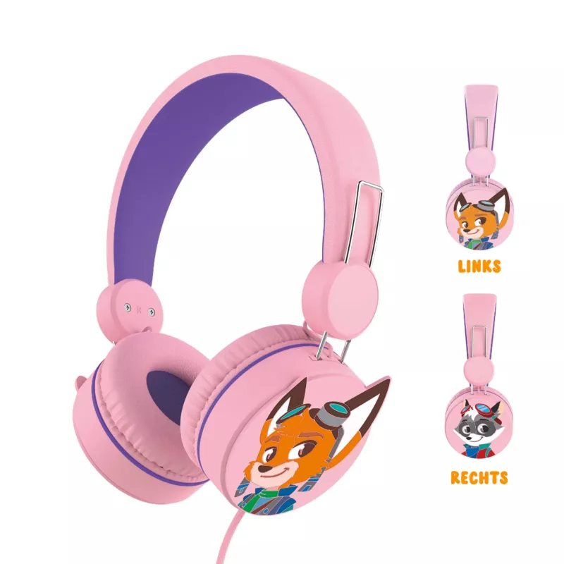 Kinderkopfhörer, Over-Ear, Pink, Gehäuse-Figur, Kabelgebunden