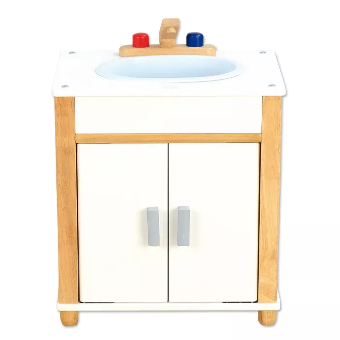 Holzspielzeug, Kinderwaschbecken, Waschtisch, Küchenmöbel, Doppel-Schrank