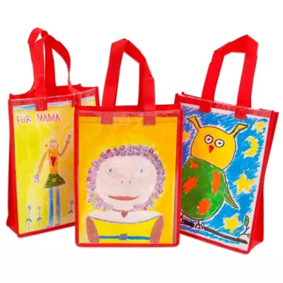 Tasche, Bunte Kunsttasche, Kinderbeutel, Geschenktasche, Bedruckte Tasche