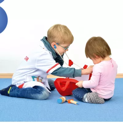 Kinderarztspiel, Krankenpfleger, Spielzeugarztset, Blau, Rot