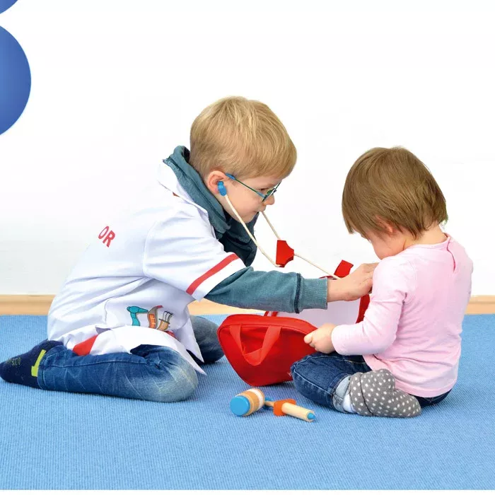 Kinderarztspiel, Krankenpfleger, Spielzeugarztset, Blau, Rot