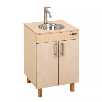 Kinderküche, Holz, Waschbecken, Türgriff, Metallhahn