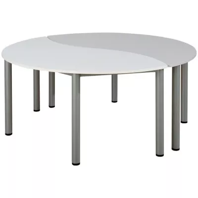 Esstisch, runde Tischplatte, Klapptisch, Metallbeine, zwei-teilige Tischplatte