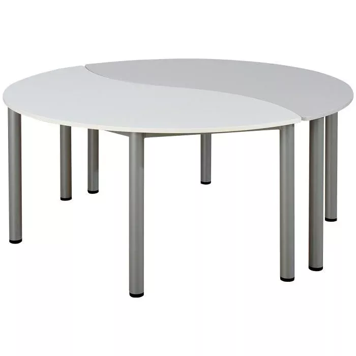 Esstisch, runde Tischplatte, Klapptisch, Metallbeine, zwei-teilige Tischplatte