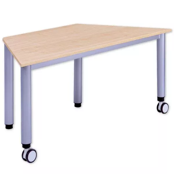 esstisch, tischplatte, rollen, metallbeine, holzoptik