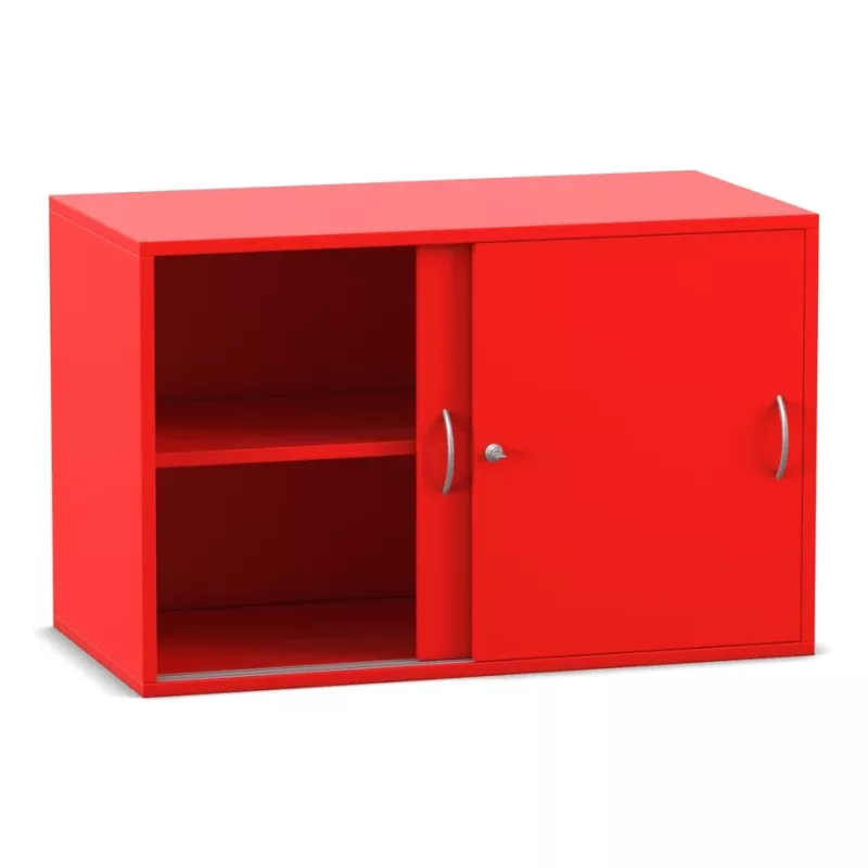 Schrank, Sideboard, rot, Schraubtür, Regal