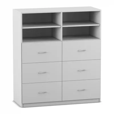 Küchenschrank, Schubkasten, offenes Fach, Halogenregal, grau