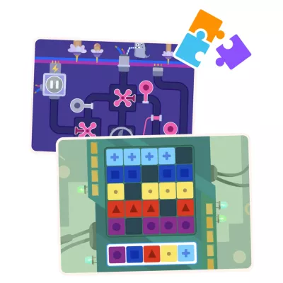 Puzzleset, Elektrische Schaltkreise, Kistenfarben, Bauernregel, Sockel/Schalter