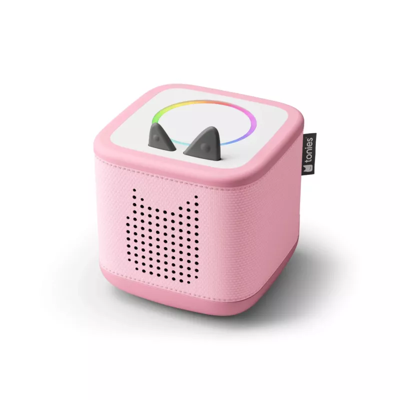 Bluetooth-Lautsprecher, Pink, Kubus, LED-Ring, Tasten
