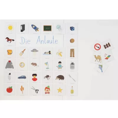 Kinderkarte, Anlaute, Wörterkarten, Bilder, Puzzles