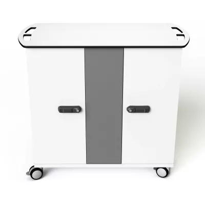 Küchenschrank, Rollcontainer, Schrank mit Rollen, Drehbare Räder, Frontplatte grau