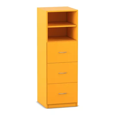 Mittelhoher Schrank, 3 große Holzschubladen