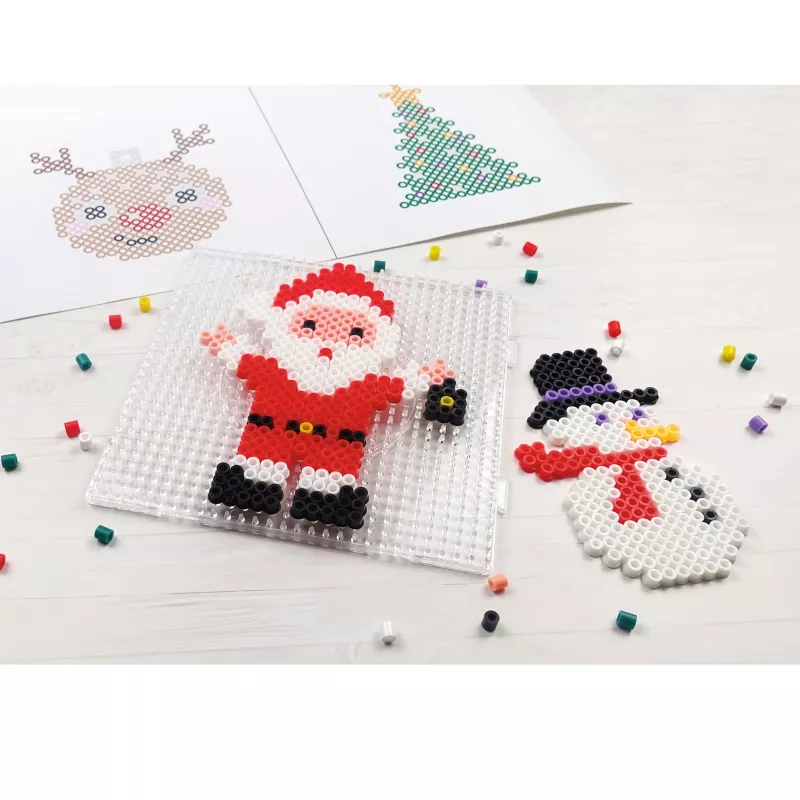Perler beads, Weihnachtsmann, Winter-Dekor, Pixelkunst, DIY-Basteln