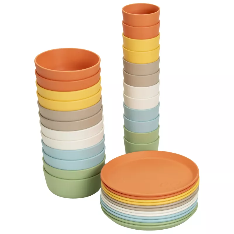 Teller, Toupie plat, Wendelbar, Colorset, Plattenstapel