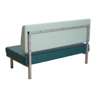 Sofa-Bank, Sitzbank, Polsterbank, Metallrahmen, Bezug mint/grün