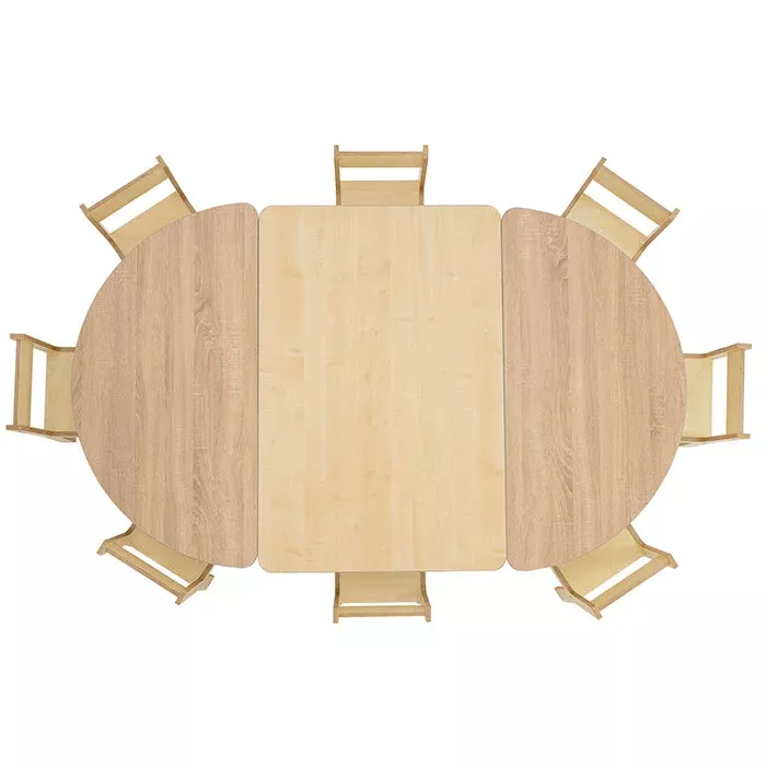 Esstisch, Holztisch, Rundtisch, Stühle, Holzfarbe