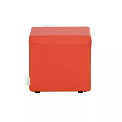 ottoman, storage, orange, cube, footstool