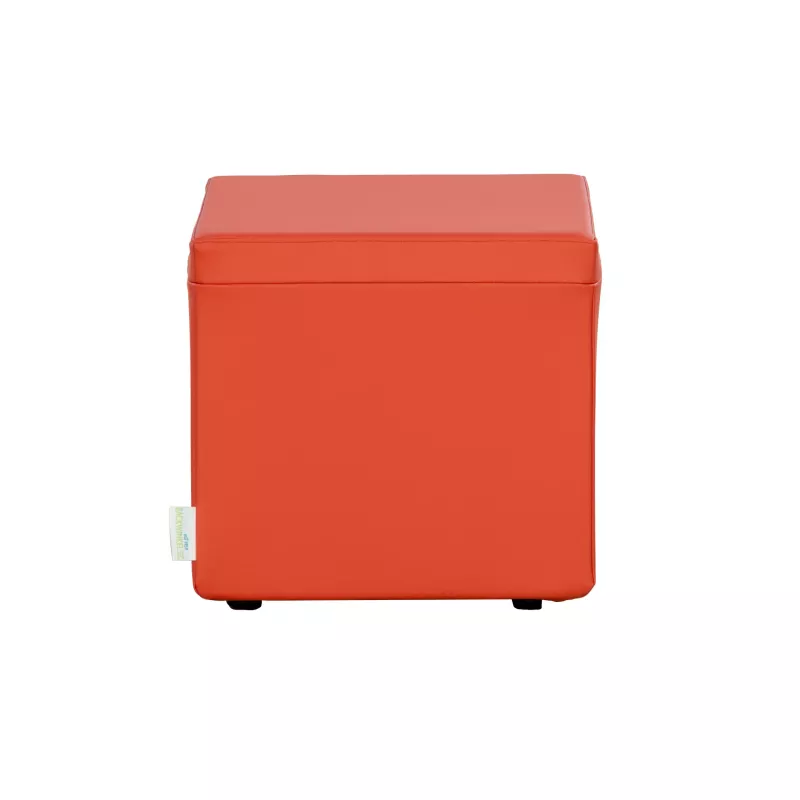 ottoman, storage, orange, cube, footstool