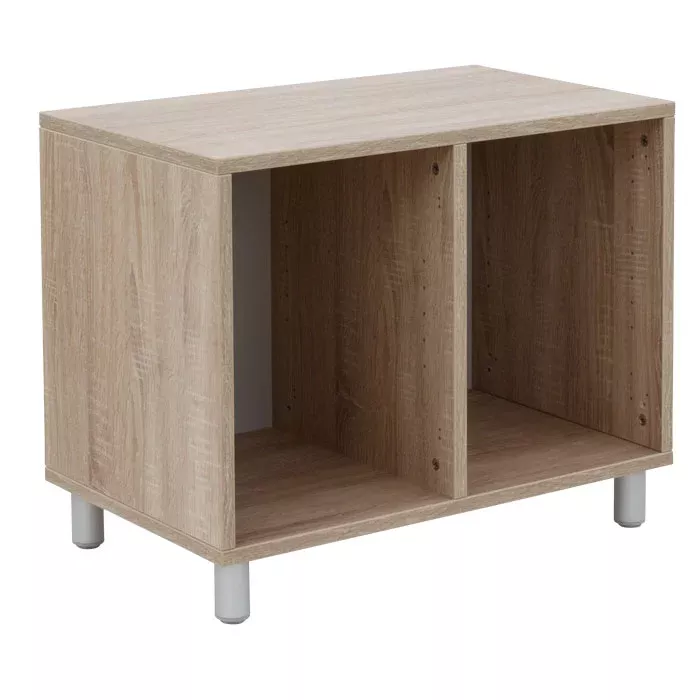 Kommode, Holzoptik, Offenes Fach, Regalboden, Metallfüße