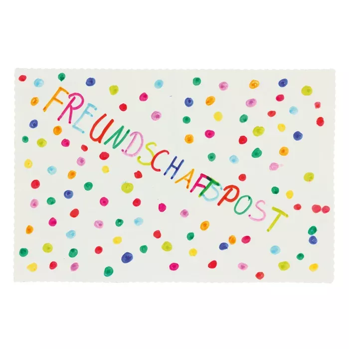 Grußkarte, Freundschaft, Postkarte, bunte Punkte, Papierkarte