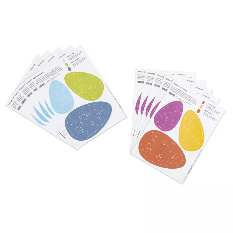 Ostereier-Karten, Eier-Schablone, bunte Eier, Schablonen-Silhouetten, Muster-Schablonen