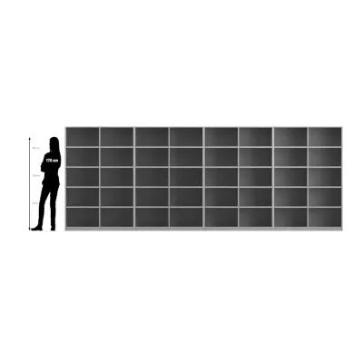 Sneak length, Storage grid, Modulare Regale, Grau Paneele, Größenreferenz 170 cm