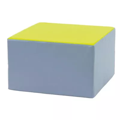 Schaumstoffwürfel, Pufferwürfel, Gelb Deckel, Blaues Kissen, Stoffwürfel