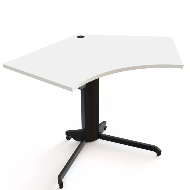 eckwinkel-tisch, stehtisch, rechteckige tafel, tonnelbeine, rollenboden