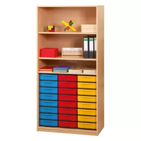 Klassenregal, 190 x 94,4 cm - mit 24 flachen Boxen