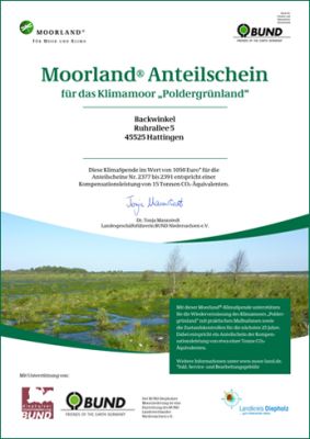 Klimaschutz-Spende, Anteilschein, Moorland, Wald- und Feuchtgebiet, Spendenformular