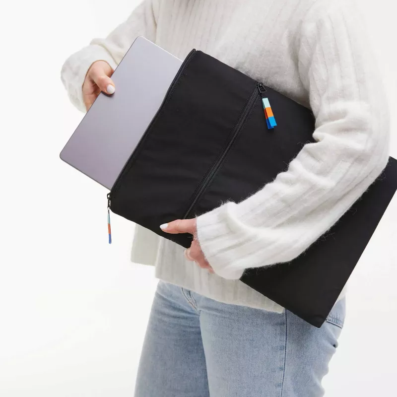 Laptophülle, Clutch, Schwarz, Reißverschluss-Tasche, Laptop-Etui