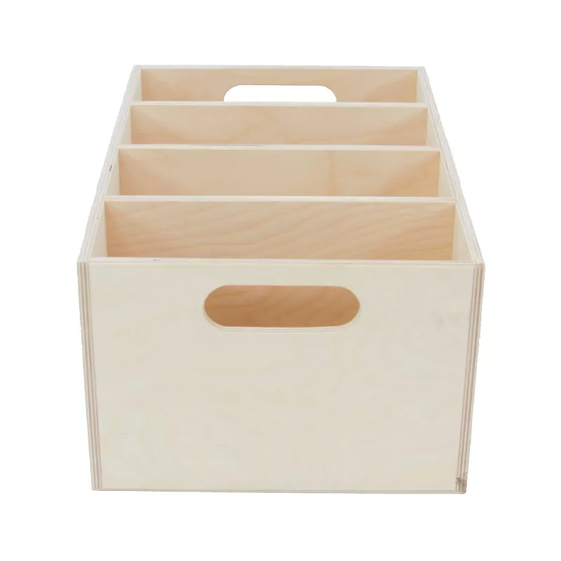 Holzkorb, Aufbewahrungskasten, Schubladenbox, Tragegriff, Naturholz