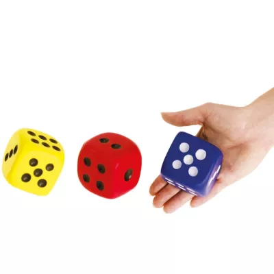 Würfel, Würfelspiel, Würfelwurf, Blau/rot/gelb Würfel, Spielwürfel