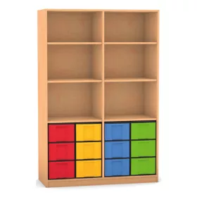 Klassenregal mit 12 hohen Boxen