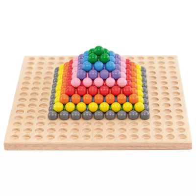 LEGO-ähnliche Bausteine, Bunte Kugeln, Holzplatte, Stapel-Mächtig, Kugel-Set
