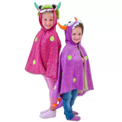 Drachen Cape, Kapuzenumhang, Kindercape, Monster-Design, Gekräuselte Muster