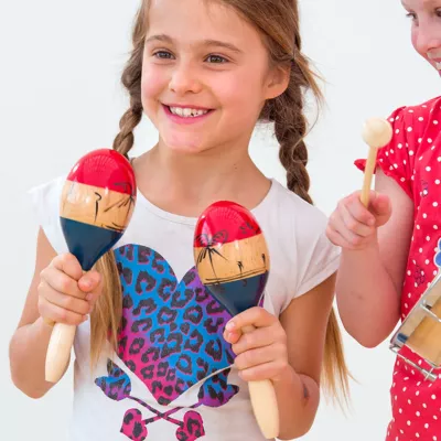 Kinder-Musikinstrumente, Maracas, Holzmaracas, Bauchige Stäbe, Spielzeugset