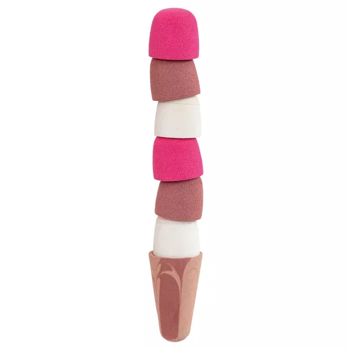 Make-up Schwamm, Gestapelter Schwamm, Bunter Schwammensatz, Rosa Schwamm, Kegelförmiger Applikator