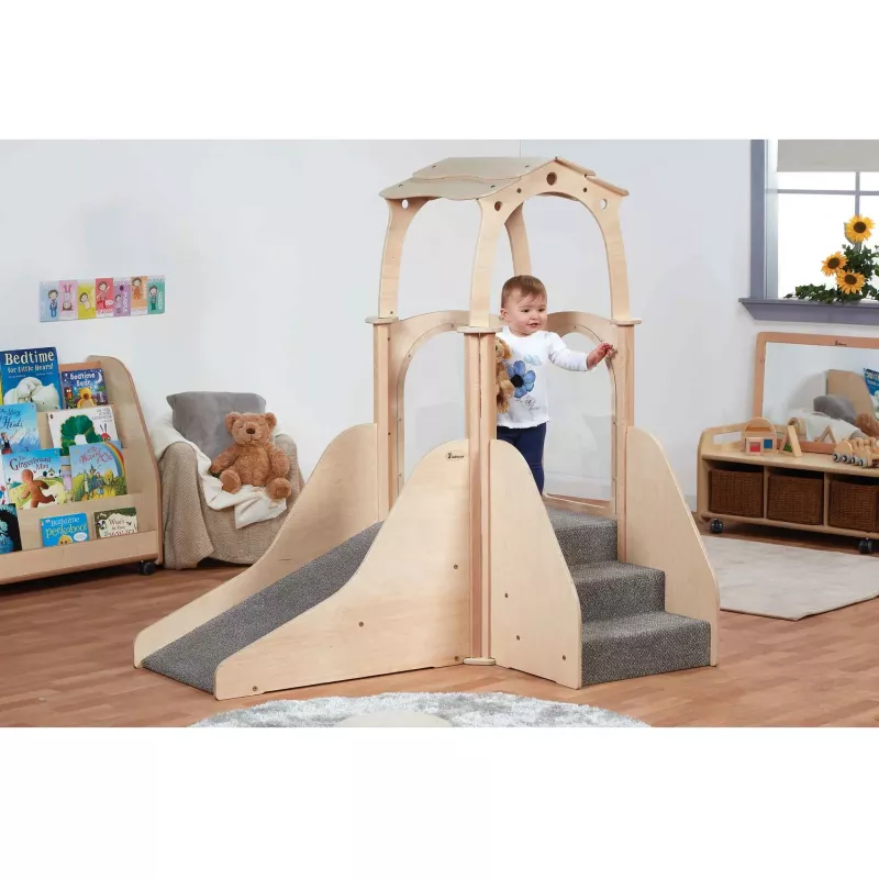 Kletterturm, Klettergerüst, Holzspielhaus, Kletterturm mit Rutsche, Kinderklettergerüst