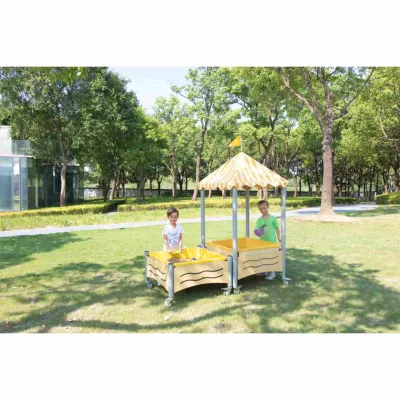 Kinderspielwagen, Kleiner Pavillon, Sandkasten, Gelb, Park, Spielgerät