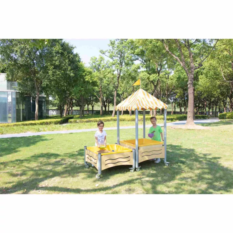 Kinderspielwagen, Kleiner Pavillon, Sandkasten, Gelb, Park, Spielgerät