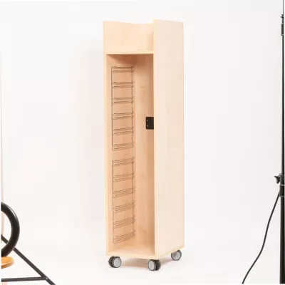 Möbel, Schrank, Holz, Rollcontainer, Metallstangen