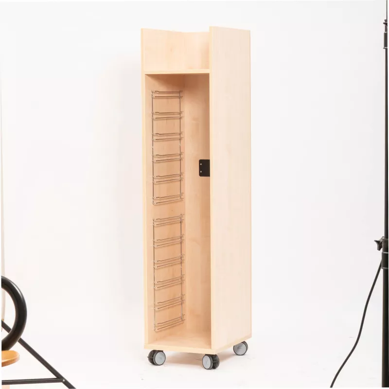 Möbel, Schrank, Holz, Rollcontainer, Metallstangen