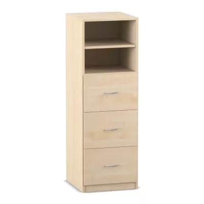 Mittelhoher Schrank, 3 große Holzschubladen